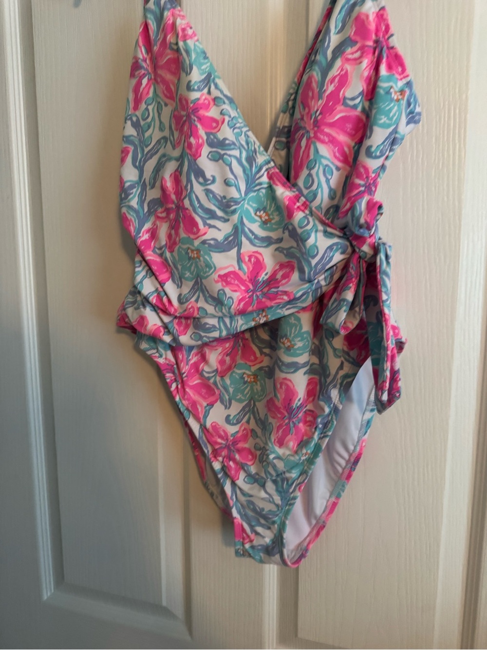Lilly Pulitzer Pink & Teal Floral One-Piece Swimsuit